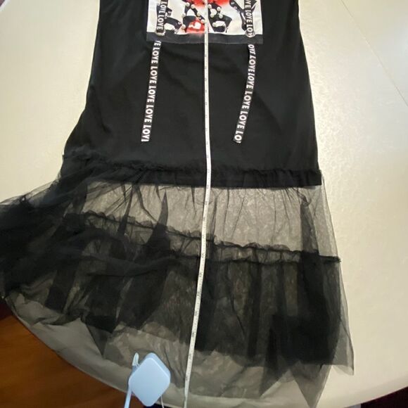 Fashion Nova kiss love tunic dress with tulle black - Picture 10 of 15